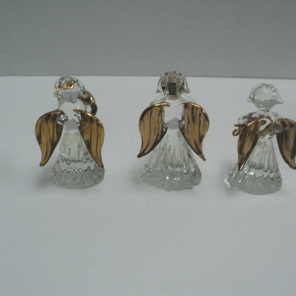New Musical Angel Trio Crystal & Gold In Gift Box - Picture 2 of 4